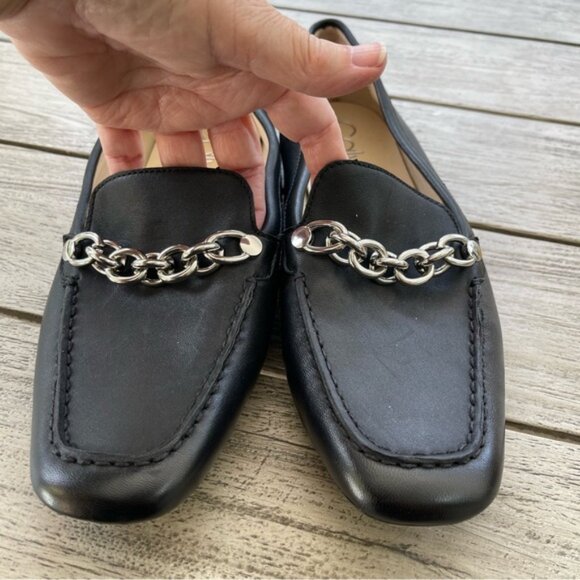 Calvin Klein Elanna Black Leather Loafers Womens Size 11 - Picture 4 of 8